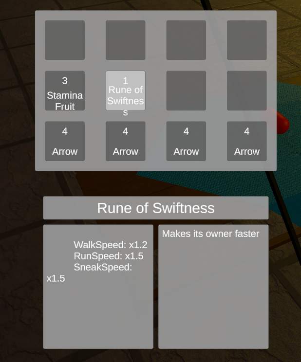 inventory with item information